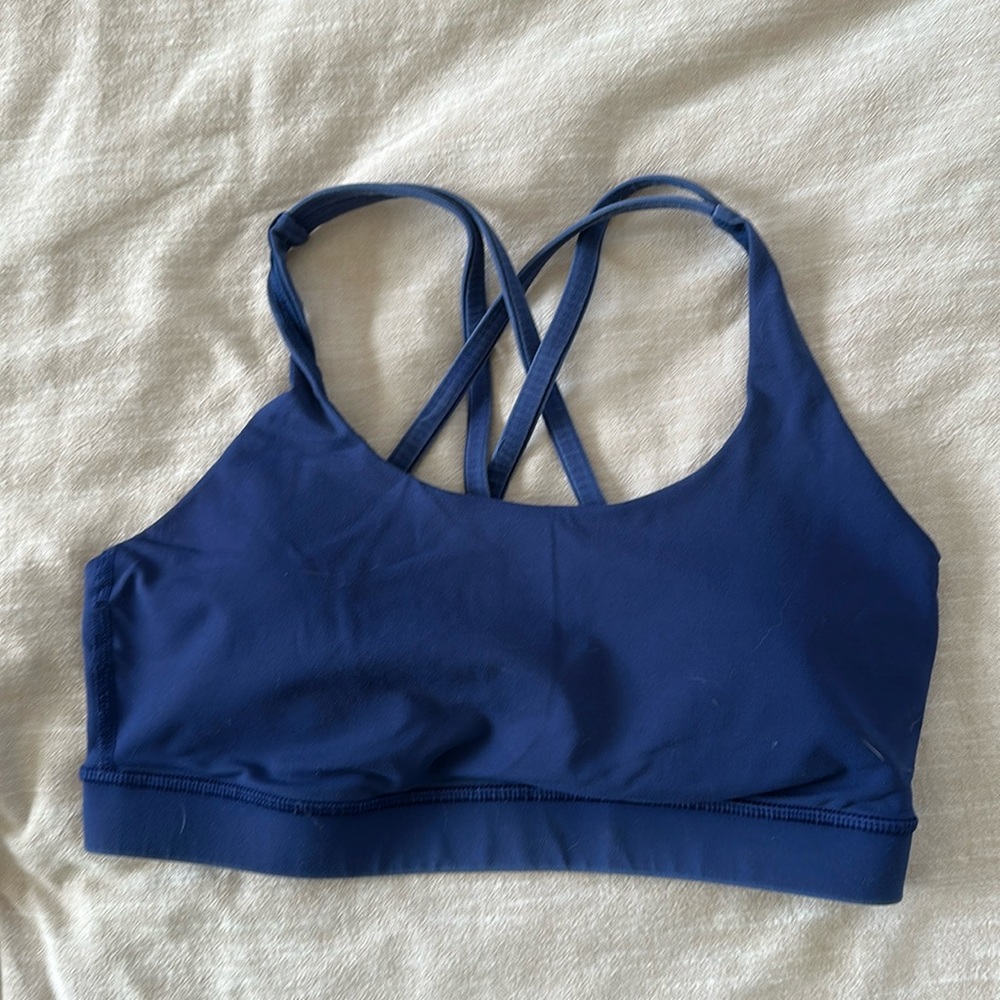 Navy blue lululemon cross over sports bra